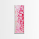 Pink Ribbons Canvas Print Abstract Feminine Wall Art Whimsical Vertical Decor Skinny Boho Gift Idea Light Pink Aesthetic
