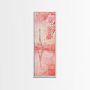 Eiffel Tower Reflection Pink Cherry Blossom Canvas Print Paris Wall Art Romantic Landscape Long Narrow Above Bed Vertical Art