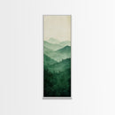 Smoky Mountain Layers Framed Canvas Print Serene Landscape Painting Green Nature Scene Above Sofa Art Living Room Decor