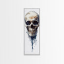 Framed Canvas Print Skull Art for Gothic Decor, Moody Halloween Wall Art, Original Skull Artwork, Living Room Art, Gift Idea for Him