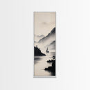 Sailboat Reflection Framed Canvas Print Nautical Painting Coastal Decor Minimalist Art Seascape Wall Art Bedroom or Living Room Piece
