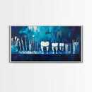 Modern Dental Art Framed Canvas Print, Dental Office Decor, Blue and Green Wall Art, Coastal Wall Art, Guest Room Art, Vertical Wall Art
