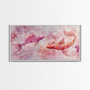 Koi Fish Painting Canvas Print Pink and Orange Wall Art Above Sofa Art Nautical Decor Gift Idea Whimsical Art Bedroom Decor