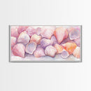 Coastal Seashell Canvas Print, Nautical Wall Art, Coastal Decor, Rustic Beach Art, Light Pink Shell Painting, Coastal Landscape Art Gift