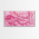 Soft Rose Canvas Print, Light Pink Abstract Art of Petals with Minimalist Style, Feminine Wall Decor for Living Room or Bedroom