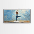 Yoga Tree Pose Canvas Print Zen Serenity Wall Art Minimalist Living Room Neutral Modern Home Decor Therapy Art Unique Gift Idea