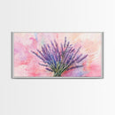 Lavender Bouquet Canvas Print, Purple and Pink Wall Art, Rustic Farmhouse Art, Botanical Painting, Above Bed or Guest Room Decor