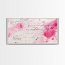 Abstract Lettering Canvas Print Pink Graffiti Wall Art Modern Living Room or Dorm Decor Bold Aesthetic Artwork Contemporary Gift Idea