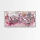 Regal Crown Painting Framed Canvas Print Goddess Art Print Pink Abstract Art Light Pink Wall Art Bedroom Decor Unique Gift Idea
