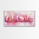 Pink Macarons Canvas Print | Whimsical Art, Food Review Kitchen Art, Light Pink Wall Art, Rustic Decor, Kitchen Wall Art, Dining Room Decor