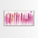 Assorted Lipstick Shades Illustration in Light Pink Wall Art on Canvas Print, Makeup Lover's Room or Vanity Decor Idea