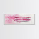 Pink Brushes Art Canvas Print with Geometric Design, Light Pink Wall Art Perfect Above Sofa or Dorm Room, Wabi Sabi Inspired Decor