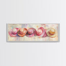 Pink Hats Wall Art Canvas Print Pearlescent Elements, Minimalist Abstract Artwork, Perfect Addition to Feminine Rustic Decor