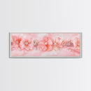 Cherry Blossom Canvas Print with Delicate Pearl Accents, Romantic Light Pink Wall Art for Bedroom or Coastal Wedding Decor