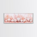 Coastal Shell Art Canvas Print Featuring Light Pink and Orange Pastel Hues, Beach House Decor, Nautical Wall Art for Living Room