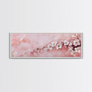 Cherry Blossom Branch Canvas Print, Light Pink Wall Art, Botanical Art, Bedroom Decor, Spring Floral Art, Rustic Wall Art