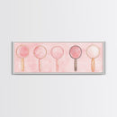 Minimalist Mirrors Framed Canvas Print Light Pink Wall Art Geometric Art Whimsical Art Modern Bedroom Decor Skinny Wall Art