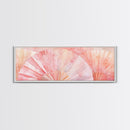 Framed Canvas Print Light Pink Abstract Fan Art Coastal Cowgirl Wall Art Minimalist Rustic Decor Living Room Art Horizontal Painting