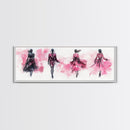 Fashion Silhouette Canvas Print Whimsical Art Pink Abstract Wall Art Minimalist Women’s Fashion Wall Art Bedroom Art Decor