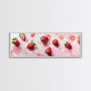 Strawberry Fruit Kitchen Art Framed Canvas Print Rustic Decor Horizontal Wall Art Living Room Art Whimsical Botanical Prints