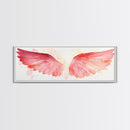 Angel Wings Canvas Print, Pink Abstract Art with Light Tones, Whimsical Zen Wall Art for Bedroom, Gift Idea for Spirituality Lovers