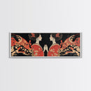 Elegant Geisha Framed Canvas Print Chinoiserie Art Nouveau Print Japanese Zen Art Gift Idea for Her Bedroom Living Room Wall Decor