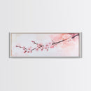 Cherry Blossom Framed Canvas Print, Japanese Sakura Wall Art, Light Pink Decor, Minimalist Botanical Artwork, Bedroom or Living Room Art
