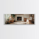 Framed Canvas Print Cozy Farmhouse Art Rustic Decor Wicker Charm Living Room Above Sofa Wall Art Warm Tones Gift Idea
