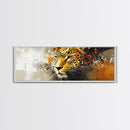 Bold Leopard Framed Canvas Print - Vibrant Wildcat Painting, Moody Jungle Art, Safari Wall Decor, Animal Gift Idea For Her, Bedroom Art