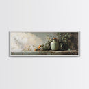 Minimalist Vase with Leaves Framed Canvas Print – Botanical Prints, Green Wall Art, Rustic Wall Art, Above Bed Wall Art, Gift Idea For Her
