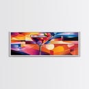 Martini Glass Framed Canvas Print Martini Wall Art Abstract Modern Cocktail Art Kitchen Bar Decor Bold Geometric Wall Artwork