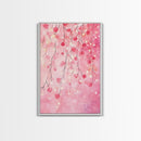 Cherry Blossom Lights Canvas Print Romantic Bedroom Art Cherry Wall Art Light Pink Wall Art Living Room Art Boho Home Decor