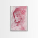 Romantic Portrait Framed Canvas Print Featuring Angels Wall Art Pink Abstract Art Elegant Bedroom Living Room Boho Aesthetic