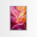 Fluid Pink Orange Canvas Print Featuring Bright Abstract Art Nouveau Style, Perfect Living Room Wall Art and Wabi Sabi Aesthetic