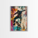 Urban Skater Canvas Print with Graffiti Wall Art and Street Style Design, Perfect for Modern Chicano Art Inspired Decor