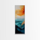 Golden Horizon, painting morro bay, nautical painting, orange abstract art, extra wide art, southwest wall art, Framed Canvas Print