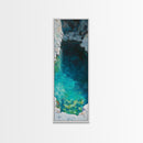 Teal wall art, hidden lagoon, ocean painting, moody art, coastal decor, framed canvas print, nautical art, above bed wall art