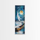 Sailboat, Moonlit Ocean, Nautical Wall Art, Coastal Landscape Art, Seascape Painting, Framed Canvas Print, Above Couch Art
