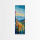 Wildflower Hills, landscape painting, California poppy art, mountain painting, scenic artwork, nature wall art, bedroom art