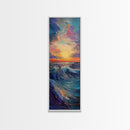 Ocean Wave, Coastal Wall Art, Seascape Painting, Surf Wall Art,Extra Wide Art, Bedroom Art, Framed Canvas Print