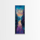 Twilight Mountain, smoky mountain art, pine tree art, framed canvas print, moody art, landscape painting, above bed wall art