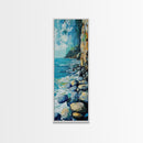 Rocky Shoreline, coastal landscape art, nautical decor, framed canvas print, lake Tahoe art, extra wide art, ocean painting
