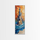 Fantasy Castle, dark romance painting, moody art, fairy tale art, framed canvas print, gothic decor, above bed wall art, boho art