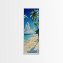 Palm Tree Beach, tropical decor, coastal cowgirl wall art, Hawaii art, framed canvas print, nautical painting, summer gift idea