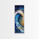 Ocean Wave, coastal decor, nautical painting, seascape painting, blue and green wall art, extra wide art, Canvas Print