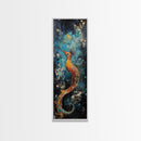 Fantasy Sea Creature, koi fish painting, moody art, whimsical art, wabi sabi art, framed canvas print, vertical wall art
