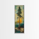 Tall Pine, wabi sabi art, rustic decor, pine tree art, nature inspired, farmhouse art, framed canvas print, above bed art