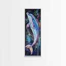 Cosmic dolphin, dolphin painting, ocean wall art, nautical painting, whimsical art, blue and green wall art, framed canvas print