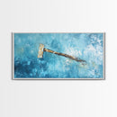 Wabi sabi art, minimalist art, framed canvas print, extra wide art, abstract painting, rustic wall art, textured blue wall decor