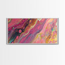 Pink Abstract, fluid art, cosmic energy, modern painting, blotter art, moody wall art, extra wide art, Framed Canvas Print, therapy art